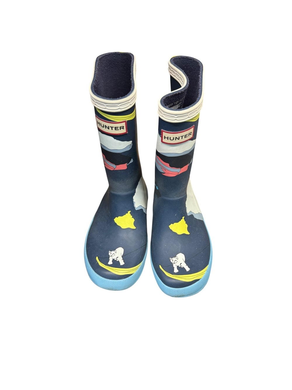 Hunter Kids' Navy Polar Adventure Rain Boots US Sz 10